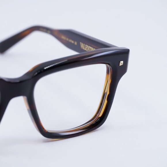 Valentino V-ESSENTIAL I VLX-121B Eyeglasses Brown Swirl 51mm Square Frame - Picture 2 of 10